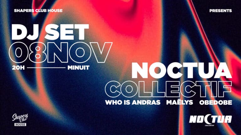 SOIRÉE TECHNO — 8 novembre, 20h à minuit au Shapers Club House à Marennes