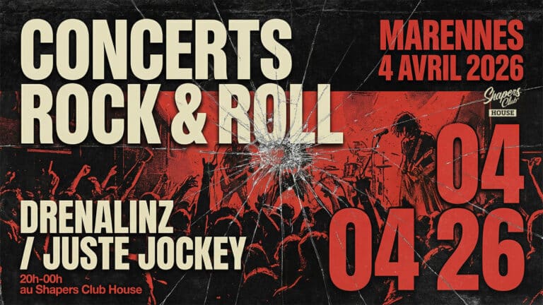 CONCERTS ROCK & ROLL — Drenalinz / Juste Jockey au Shapers Club House à Marennes