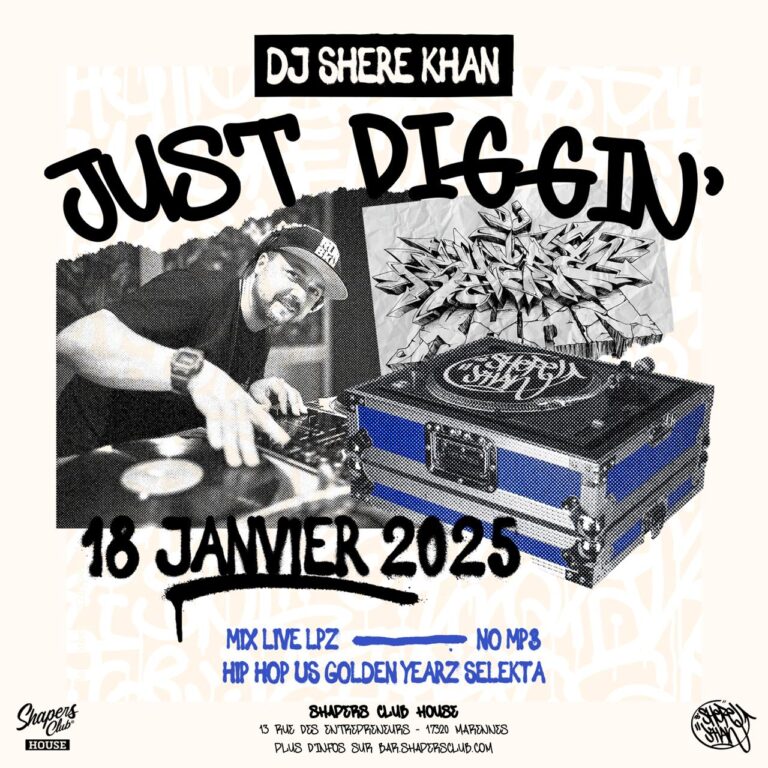 mix live Hip Hop/RnB US signé Dj Shere Khan au Shapers Club House à Marennes